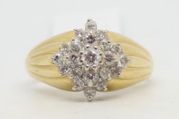 Diamond cluster ring, round brilliant cut diamonds, weighing an estimated total of 0.28ct, in 18ct