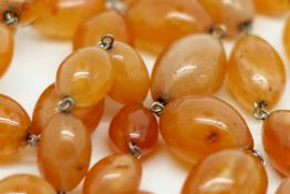 A string of Antique carnelian beads, gross weight approximately 166 grams
