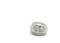 Old cut diamond gypsy star set ring, central old cut diamond estimated weight 0.60ct, mounted with a