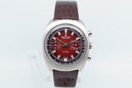 Gentlemen's Breitling 'Datora' Vintage Chronograph, circular two tone sun burst dial with baton hour