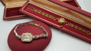 Group of 2 Ladies' Tudor Rolex Wristwatches, 9ct gold Tudor ladies' cocktail wristwatch with box,