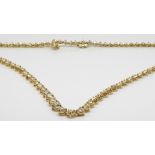 Diamond riviere necklace, brilliant cut diamonds, estimated total diamond weight 11.00cts,