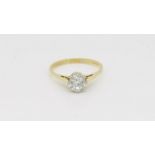 Single stone diamond ring, brilliant cut diamond, estimated diamond weight 0.76ct, in 18ct yellow