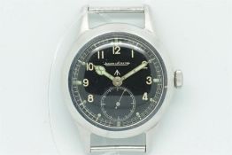 Gentleman's Jaeger LeCoultre Military Vintage Wristwatch, circular black dial with arabic hour