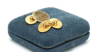 Pair of Theo Fennell oval cufflinks in 9ct, boxed