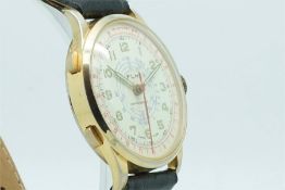 Gentleman's FLH Gold Plated Wristwatch, circular beige dial with multiple meters track and rulers,