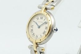 Ladies Cariter Date Bi Metal Wristwatch, circular off white dial with roman numerals and a gold