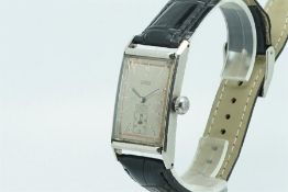 Gentleman's Tarnane Militare Vintage Wristwatch, rectangular silver two tone dial with art deco