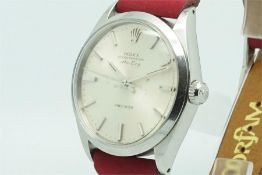 Gentleman's Rolex Air King Precision Wristwatch Ref. 5500, circular silver dial with smooth bezel
