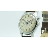 Rare Birks Royal Canadian Air Force Military Vintage Chronograph Wristwatch, circular aged beige