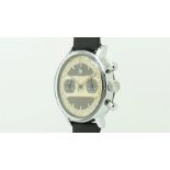 Rare Gentlemen's LIP 'Ninja' Vintage Chronograph Wristwatch, circular two tone ninja dial with