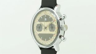 Rare Gentlemen's LIP 'Ninja' Vintage Chronograph Wristwatch, circular two tone ninja dial with