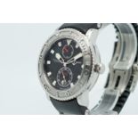 Gentlemen's Ulysee Nardin Wristwatch, circular black textured dial with luminous hour markers and