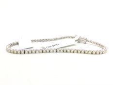 Diamond line bracelet, round brilliant cut diamonds, weighing an estimated 3.50ct, set in white