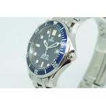 Gentlemen's Omega Seamaster Professional Divers Wristwatch, circular textured navy blue dial with