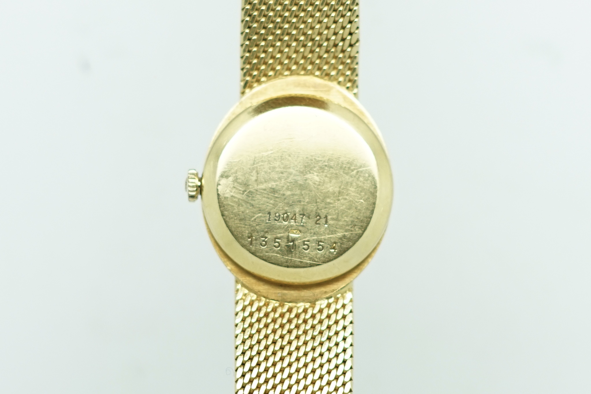 Ladies' Jaeger Le Coultre 18ct Gold Wristwatch, oval gold dial with fancy Arabic numerals, in a - Image 2 of 2