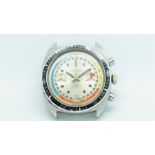 Gentlemen's Otar Watch Valjoux Chronograph Vintage Wristwatch, circular silver dial with multiple