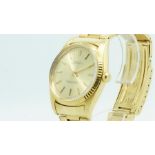 Gentlemen's Rolex 18ct Gold Oyster Perpetual Wristwatch w/ Papers Ref.1013, circular champagne