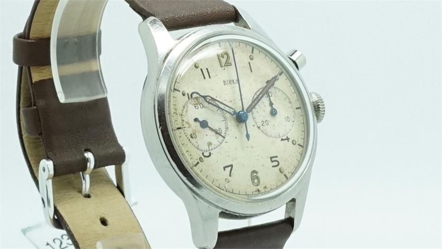 Rare Birks Royal Canadian Air Force Military Vintage Chronograph Wristwatch, circular aged beige - Image 2 of 4