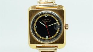 Gentlemen's 2 NOS West End Vintage Wristwatches, circular two tone black and bronze dial with