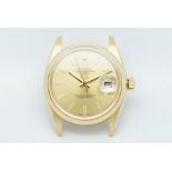Rare Gentleman's Rolex 18ct Gold Oyster Date Wristwatch Ref. 1500, circular gold dial with multi