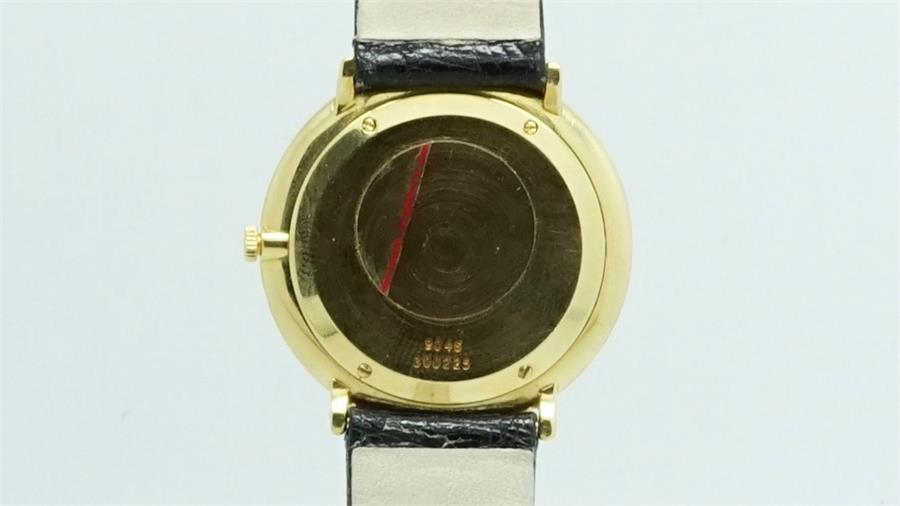 Gentlemen's Piaget Gold Diamond Dot Wristwatch, circular black dial with diamond dot hour markers, - Image 3 of 4