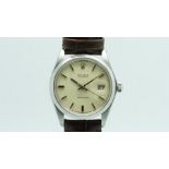 Gentlemen's Rolex Precision Oysterdate Wristwatch, circular cream dial with two tone baton hour