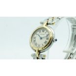 Ladies Cartier 'Panthere Vendome' Wristwatch 'Ref. 27934', circular off white dial with blacm
