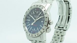 Gentlemen's Glycine Airman 24hr Wristwatch, circular two tone dial with luminous hour markers and