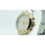 Gentlemen's Ebel Bi Colour World Timer Wristwatch, circular two tone dial with gold baton hour