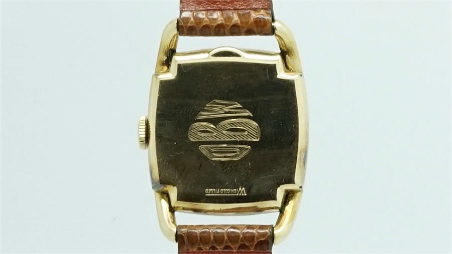 Gentlemen's Hamilton Vintage Wristwatch, square off light brown dial with raised arabic numerals and - Image 3 of 4