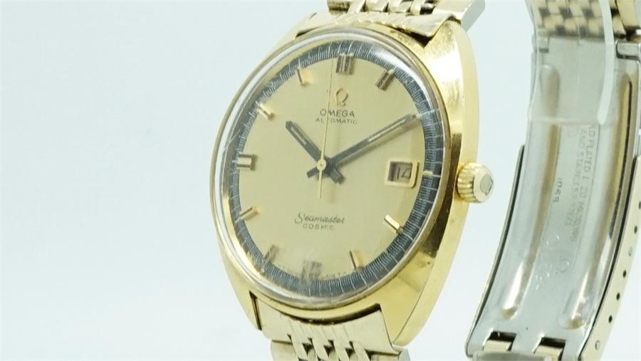 Gentlemen's Omega Seamaster Cosmic Date Wristwatch, circular gold dial two tone hour markers and a - Image 2 of 4