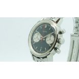 Gentlemen's Zodiac Chrongraph Vintage Valjoux Wristwatch, circular revers panda dial with two