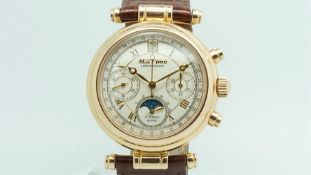 Gentlemen's Mar Time14ct Rose Gold Moonphase Chronograph Wristwatch