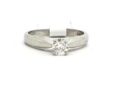 Single stone diamond ring, round brilliant cut diamond weighing an estimated 0.33ct, set in