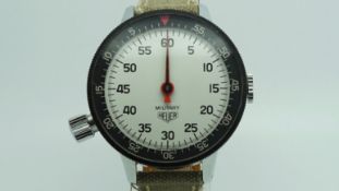 Gentlemen's Heuer Game-Master Military Stopwatch, circular white centre second dial with an outer