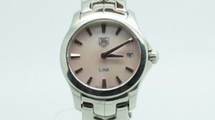 Ladies' Tag Heuer Link, pink mother of pearl dial, stainless steel case and bracelet, ref. WJF1412