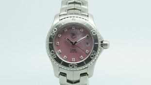 Ladies Tag Heuer Link, pink diamond dot dial, stainless steel case and bracelet, ref. WJ191C
