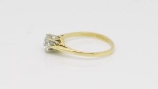 Single stone diamond ring, brilliant cut diamond, estimated diamond weight 0.76ct, in 18ct yellow