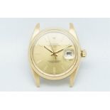 Rare Gentlemen's Rolex 18ct Gold Oyster Date Wristwatch Ref. 1500, circular gold dial with multi