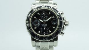 Gentlemen's Montblanc Automatic black dial with three choreograph dials, white hour markers and