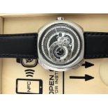 Gentlemen's Seven Friday automatic wristwatch, new unworn, 50mm stainless steel case, retrograde