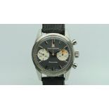 Rare Gentlemen's Nivada Grenchen Datomaster Ref. 87003 Chronograph Wristwatch, circular grey twin