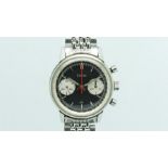 Gentlemen's Zodiac Chronograph Vintage Valjoux 7730 Wristwatch, circular reverse panda dial with two