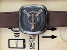 Gentlemen's Seven Friday automatic wristwatch, new unworn, 47mm rose and rubber case, retrograde