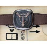 Gentlemen's Seven Friday automatic wristwatch, new unworn, 47mm rose and rubber case, retrograde
