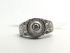 Gentlemen's diamond ring, round brilliant cut diamonds weighing an estimated total of 1.12ct, set in