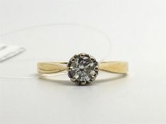 Single stone diamond ring, round brilliant cut diamond weighing an estimated 0.50ct, set in 18ct