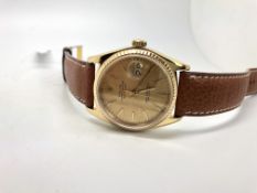 Gentlemen's Rolex Datejust 18ct Gold Ref. 16000 Wristwatch, circular champagne linen dial with