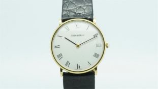 Gents Audemars Piguet 18ct Gold Vintage Wristwatch, circular white dial with roman numerals, 32mm